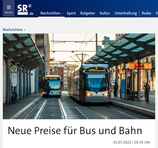 SR Neue Preise für Bus und Bahn